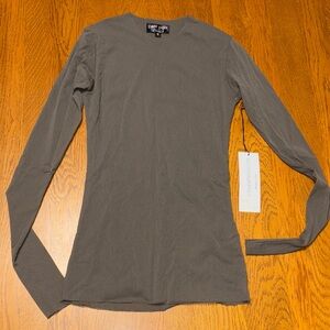 Petit Pois small mesh brown/Gray Long Sleeve Top
